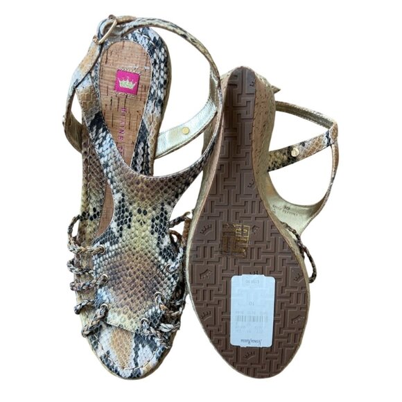 Elaine‎ Turner snake skin wedge sandal strappy never worn outside - Picture 4 of 10